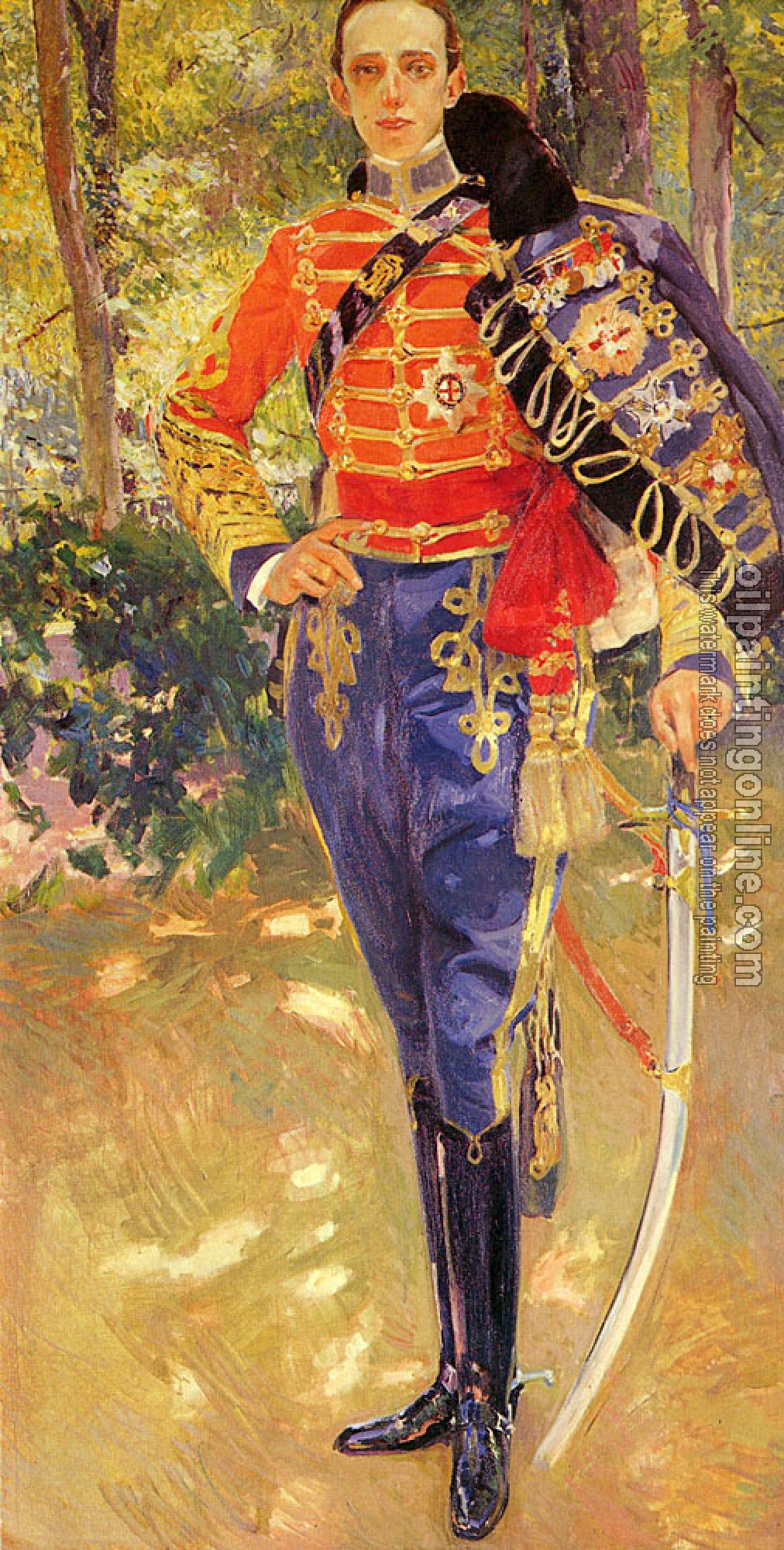 Joaquin Sorolla y Bastida - Retrato Del Rey Don Alfonso XIII con el Uniforme De Husares